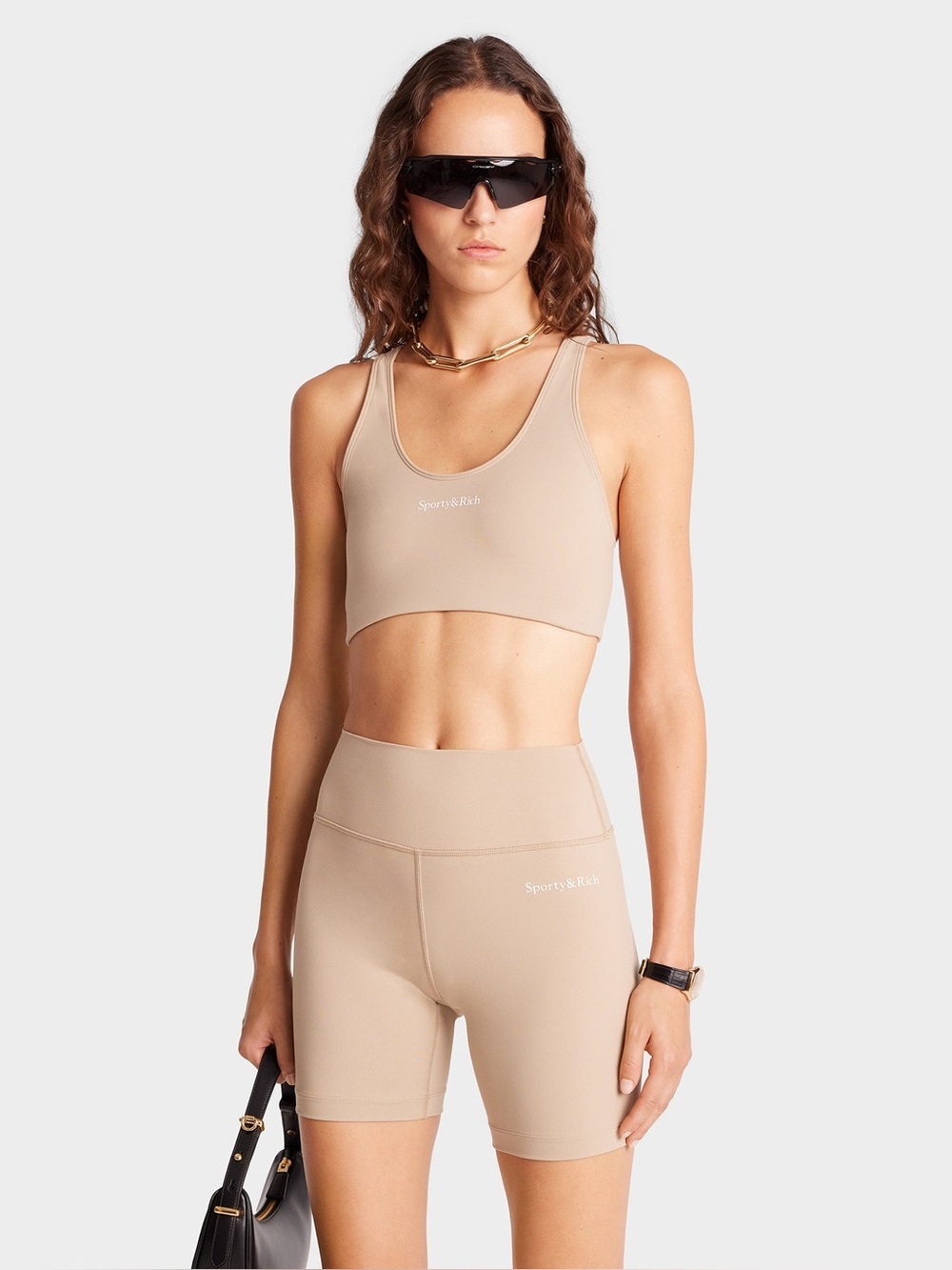 Sporty & Rich Serif Logo Biker Short